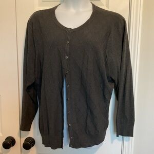 Avenue Charcoal Gray Cardigan 26/28